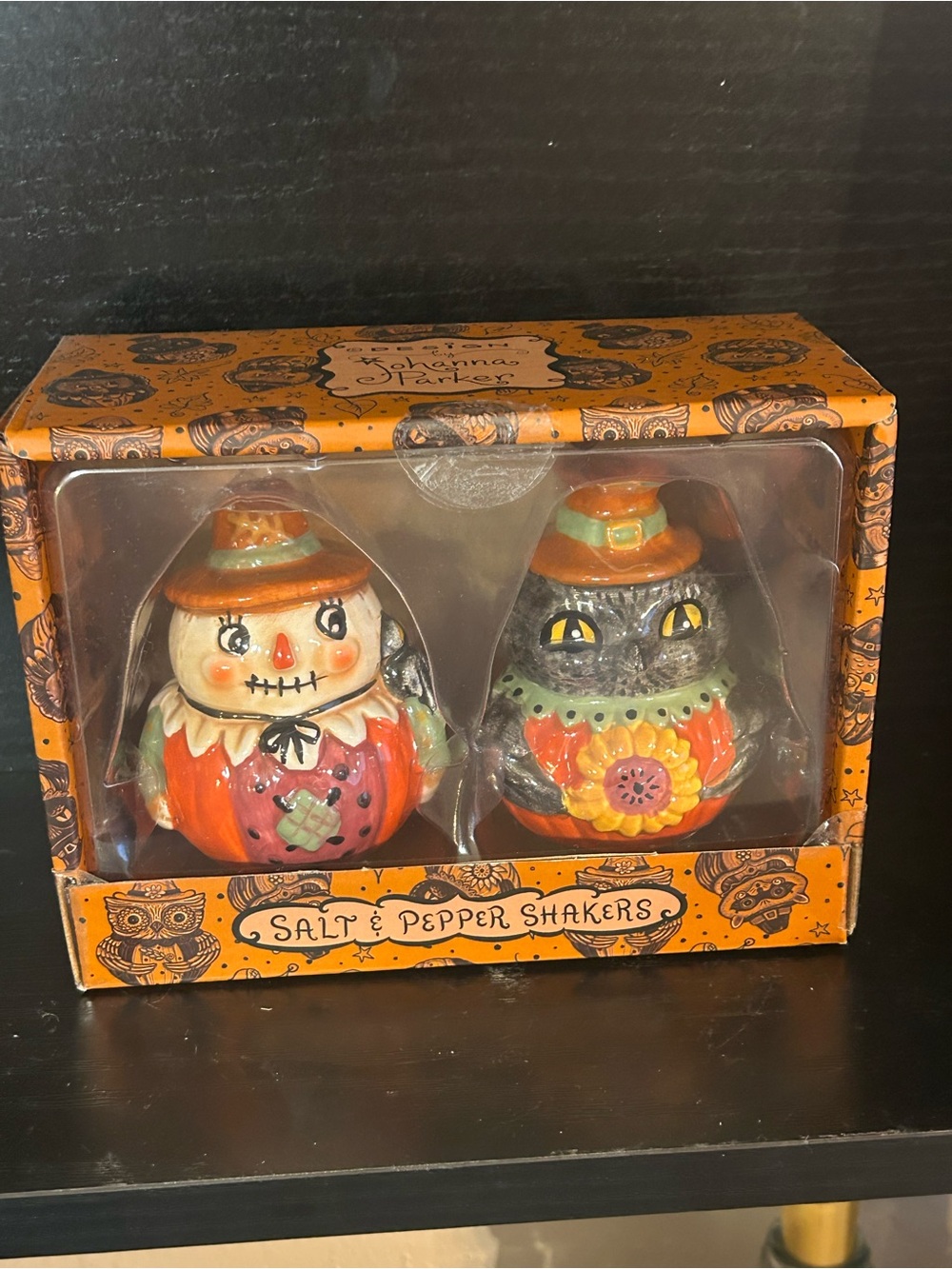 Johanna Parker Scarecrow and Turkey Salt and Pepper Shakers